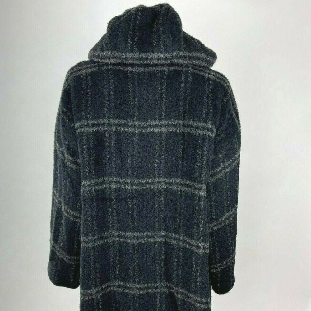 Eileen Fisher Chash Alpaca Blend Hooded Coat Lined Pockets Plaid Women XL NWT - Picture 5 of 16